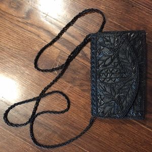 Black Beaded Clutch